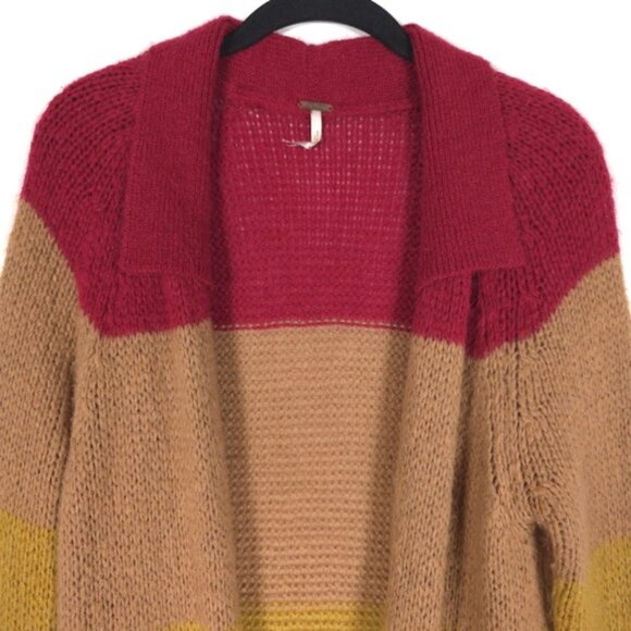 Free People Over The Rainbow Mohair Blend Cardigan Duster Sweater ITALY 🇮🇹 S/P - Picture 6 of 14
